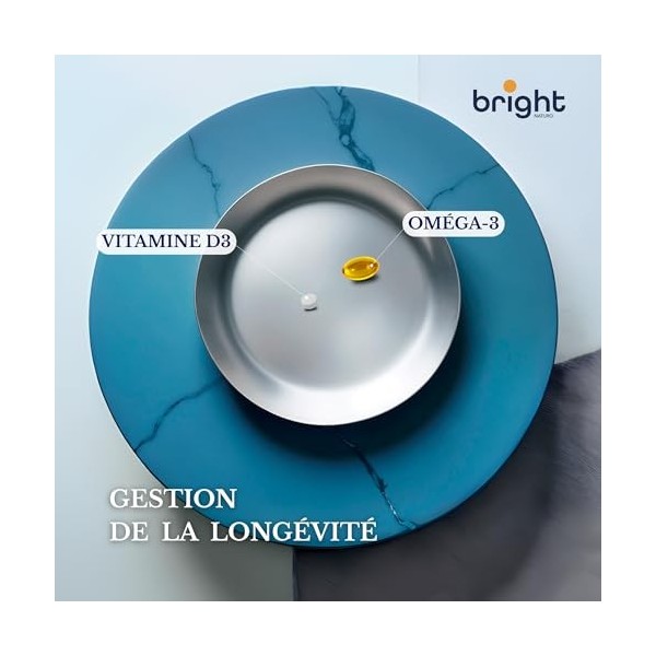 Oméga-3 et Vitamine D3 4000 UI, 35% EPA et 25% DHA – Vitamines pour la santé du cœur, du cerveau et de la vision | Oméga-3 EP