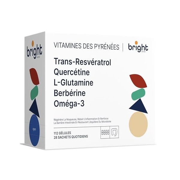 Gestion de la barrière intestinale – Trans-resvératrol, L-glutamine, berbérine, quercétine, oméga-3 – Puissante synergie de v