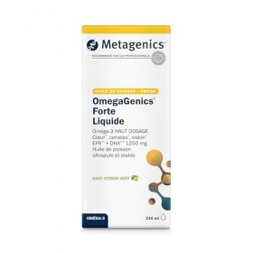 Metagenics Omegagenics Forte Liquide - Oméga 3 haute concentration 1250 mg EPA + DHA par dose - Contribue à la fonction car