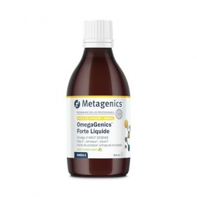 Metagenics Omegagenics Forte Liquide - Oméga 3 haute concentration 1250 mg EPA + DHA par dose - Contribue à la fonction car