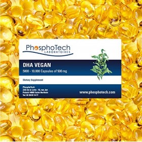 DHA Oméga 3 VEGAN - huile dalgue DHA Omega 3 vegan - seaweed oil 500 mg - Cartons de 1.000 ou 5.000 ou 10.000 capsules - C