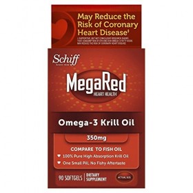 MegaRed Omega 3 Krill Oil 300mg Supplement, 90 Count Pack of 3 90 ct ea by Megared