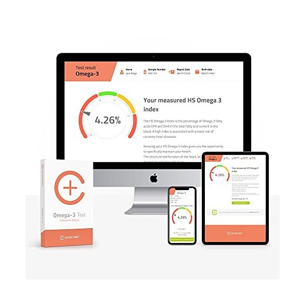 Kit de test doméga-3 par CERASCREEN - déterminer le taux doméga 3 et doméga 6 par analyse à domicile I Laboratoire Certifi