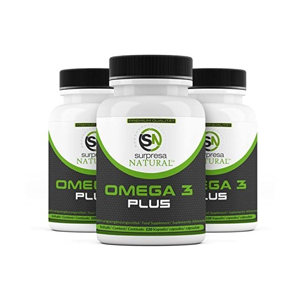 Surpresa Natural Omega 3 gélules hautement dosées I 5 x 120 gélules I 1000 mg dhuile de poisson par capsule I 500 mg dEPA e O...