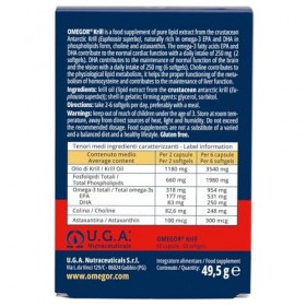 OMEGOR Krill - Complément super concentré en huile de krill avec oméga‑3, choline et astaxanthine - Pêche durable - 250 mg EP