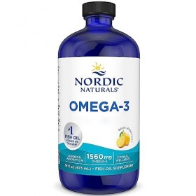 Nordic Naturals, Omega-3, 1560mg Omega-3, Huile de Poisson avec EPA et DHA, 473ml, Goût Citron, Testé en Laboratoire, Sans So