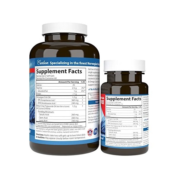 MCT & Omega-3-120 + 30 softgels Oméga-3