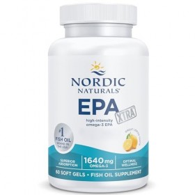 Nordic Naturals, EPA Xtra, 1640mg dOméga-3, Huile de Poisson avec EPA et DHA, Goût Citron, 60 Capsules molles, Testé en Labo