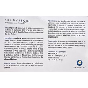 BRUDYLAB - Brudy Sec 1,5G - Oméga-3 EPA DHA - Vitamines et Minéraux pour la vision - Santé oculaire - Contribue au maintien d