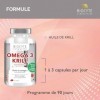 BIOCYTE Oméga 3 Krill - Vision & Fonction Cardiaque Normale - Huile de Krill, Riche En Omega 3 - Programme de 3 Mois Oméga-3