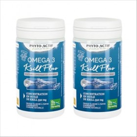 PHYTO-ACTIF Oméga 3 Krill + | Complément Alimentaire | Fonctionnement Cerveau, Vision Normale & Fonction Cardiaque | Riche en