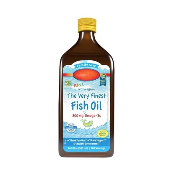 Huile de poisson norvégienne très fine pour enfant - 500 ml - Saveur citron