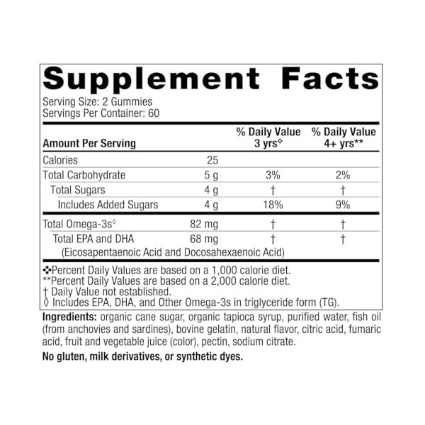 Nordics Omega-3 Gummies, goût mandarine, 120 bonbons gélifiés