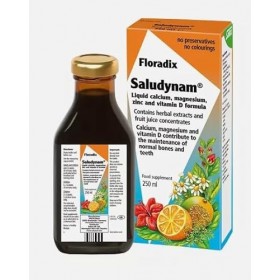 Calcium liquide Saludynam, formule magnésium, zinc et vitamine D, sans gluten, sans lactose, 3 x 250 ml, lot de 3, 750 ml au 