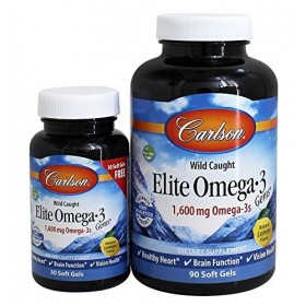 Elite Omega-3 Gems, 1600mg Natural Lemon - 90 + 30 softgels