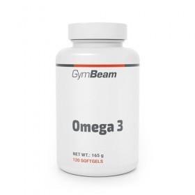 GymBeam Omega-3 – 2000 mg/jour, 18 % EPA, 12 % DHA, capsules enrichies en vitamine E, soutient immunité et cœur, 120 gélules