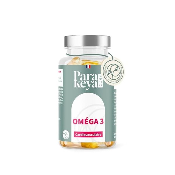 Parakeya - Oméga 3-60 gélules - Apport en acides gras essentiels EPA & DHA - Complément alimentaire Oméga-3