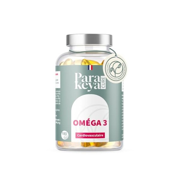 Parakeya - Oméga 3-60 gélules - Apport en acides gras essentiels EPA & DHA - Complément alimentaire Oméga-3
