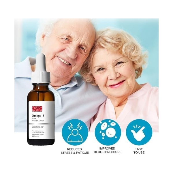 NATRAVOR Lot de 2 gouttes naturelles Vasclear végétaliennes oméga-3, gouttes transparentes Natravor Omega3, gouttes de Natrav...