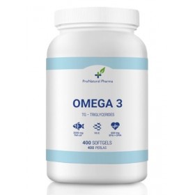OMEGA 3 ProNatural Pharma| 400 capsules | Huile de poisson + Vitamine E | 1000 mg d’acides gras - 300 mg EPA+DHA