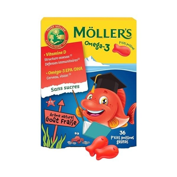 Möllers Omega-3 Ptits Poissons 36 Gommes - Fraise Oméga-3