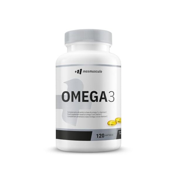 MM Supplements - Omega 3-120 Softgel 1000 mg - avec huile de poisson - Maintient le fonctionnement normal du cerveau - Concen...