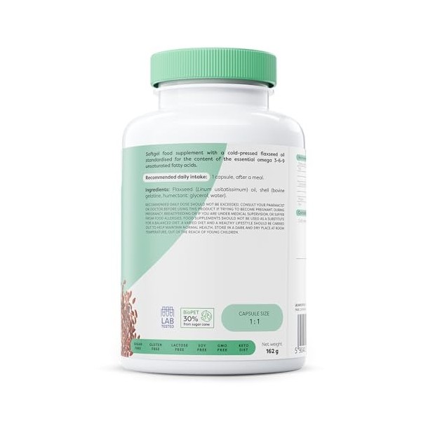 Osavi Omega 3-6-9 Flaxseed Oil, 1000mg - 120 softgels