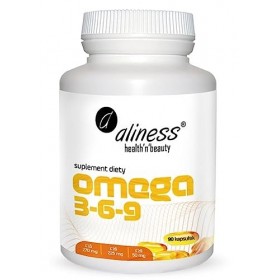 Aliness - Omega 3-6-9-270/225/50 mg - Fonctionnement correct du cœur et du cerveau - Complément alimentaire - 1 capsule, deux