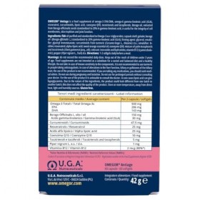 OMEGOR Antiage avec Oméga 3 et 6 - Supplément antioxydant pour la peau contre les signes du vieillissement avec Coenzyme Q10,