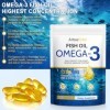 Omega 3 Concentré - 2000mg par Dose 660mg EPA & 440mg DHA - 240 Gélules 4 Mois - Saveur Citron Naturel - Soutien Cœur, Ce