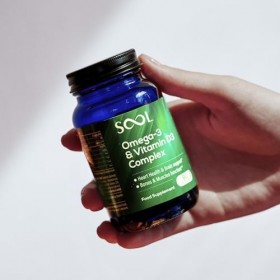 SOOL Omega 3 & Vitamine D3 Complexe en Gélules Molles, 90 Capsules I Huile de Poisson 20% EPA & 50% DHA I Fonction Cérébral