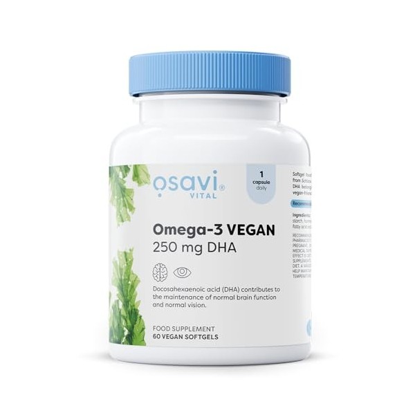 Osavi Omega-3 Vegan, 250mg DHA - 60 vegan softgels