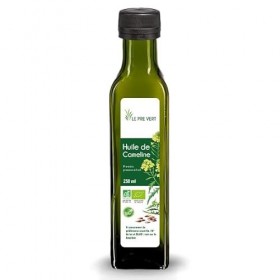 HUILE DE CAMELINE BIO - Alimentaire - Source dOméga 3 - Le Pré Vert - 250 ml - Fabriquée et extraite par pression à froid