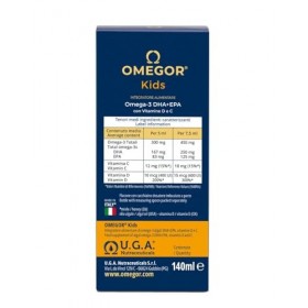 OMEGOR® Kids avec oméga-3 végétal DHA pour enfants 250 mg de DHA et 125 mg dEPA à partir dhuile dalgue | Miel et jus de fr