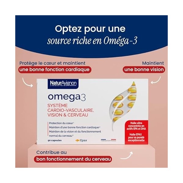 NaturAvignon | Omega 3 | complément alimentaire I omega 3 dha epa I formule ultra concentrée en actifs I système cardio-vascu