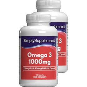 Omega 3 Fish Oil 1000mg gélules | Fournit 540mg dEPA et 360mg de DHA | 360 Softgel gélules à libération rapide - 4 mois dap