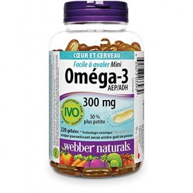 Webber Omega-3 Mini Easy Swallow 300 mg EPA/DHA 220 Clear Enteric Softgels