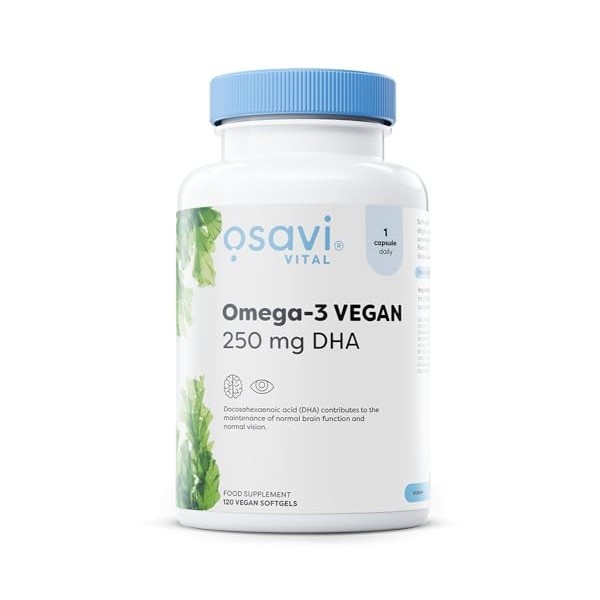 Osavi Omega-3 Vegan, 250mg DHA - 120 vegan softgels