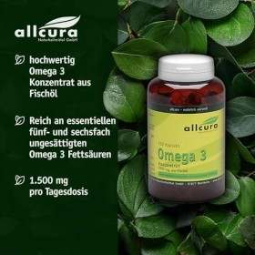 allcura Omega 3 Konzentrat 1000 mg aus Fischöl Kapseln, 100 pc Capsules
