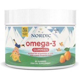 Nordics Omega-3 Gummies, goût mandarine, 60 bonbons gélifiés