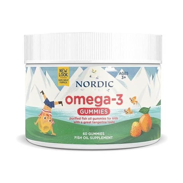 Nordics Omega-3 Gummies, goût mandarine, 60 bonbons gélifiés
