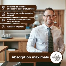 Huile de Poisson Oméga 3 - Perles Mémoire et Cœur - Perles Oméga 3 Enrobage Entérique - Saveur Neutre Sans Arrière-Goût de Po