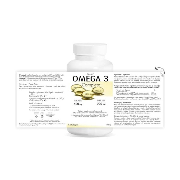 OMEGA 3 Line@ | 60 perles | Double concentration | EPA 400mg + DHA 200mg par perle !