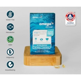 Complément Revive Active Omega Active - Huile de poisson oméga-3 avec EPA et DHA, sans arrière-goût de poisson - Acides gras 