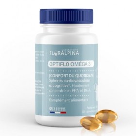 Optiflo Oméga 3-120 Capsules Végétales - EPA et DHA pour la Santé Cardiovasculaire et Cérébrale - Fabriqué en France, Conseil
