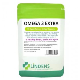 Lindens Omega 3 huile de poisson supplémentaires 1000mg 2-Pacquet 180 gélules super concentré