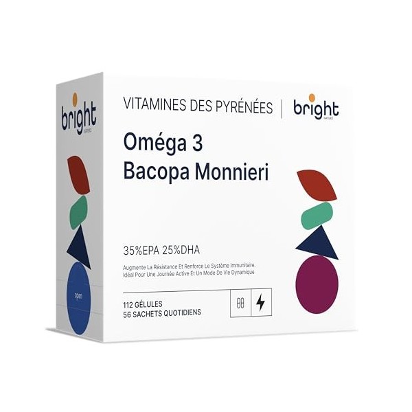 Oméga-3 et Bacopa Monnieri + L-Tyrosine + Caféine – NOOTROPIK, Amélioration de la mémoire, de la concentration, des performan