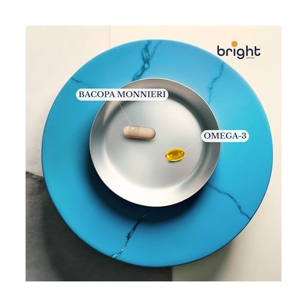 Oméga-3 et Bacopa Monnieri + L-Tyrosine + Caféine – NOOTROPIK, Amélioration de la mémoire, de la concentration, des performan
