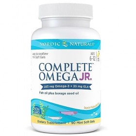Nordic Naturals, Complete Omega-3 JR, 283mg Omega-3, pour Enfants, Arôme Citron, avec EPA et DHA, 90 Capsules molles, Testé e