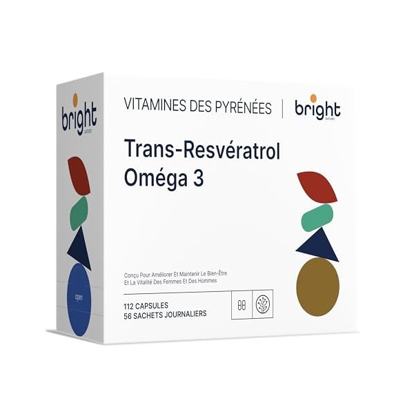 Trans-Resvératrol et Omega-3 – Gestion du vieillissement, activateur Sirtuin | Support antioxydant puissant, protection cellu